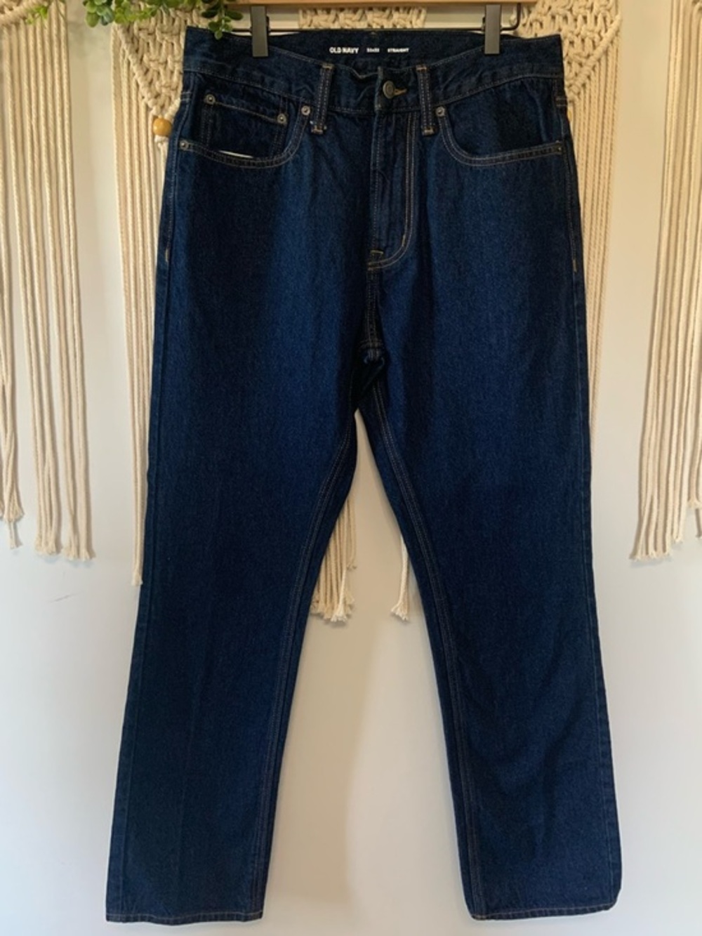 OLD NAVY Men's Straight Jeans‎ Good Bucket Rigid Black Wash 32x32